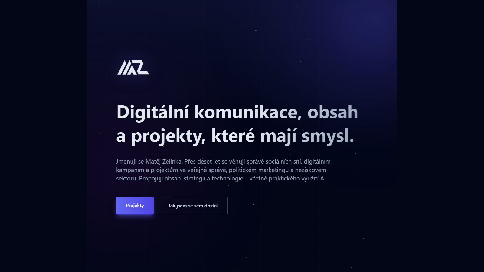 Jak vznikal web www.matejzelinka.cz?